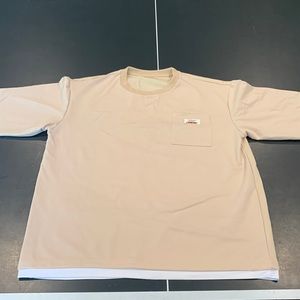 Light Tan/Cream Shein Long-Sleeved Shirt, Large